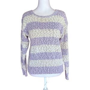 Partners By Mervyns Vintage Pullover Sweater Stripes Silk Cotton Ramie Women Med